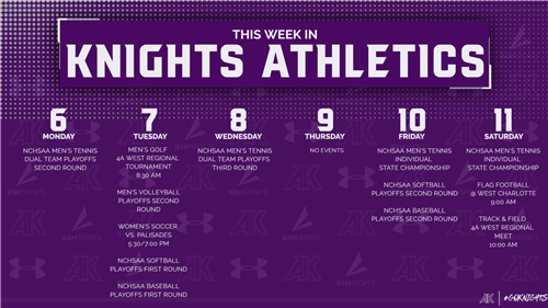  Weekly Athletic Schedule